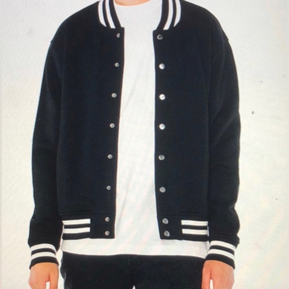 American Appearl Black and White Baseball Jacket